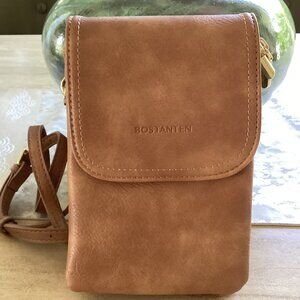 Bostanten brown phone cross body bag (8"x5.5"x2")
